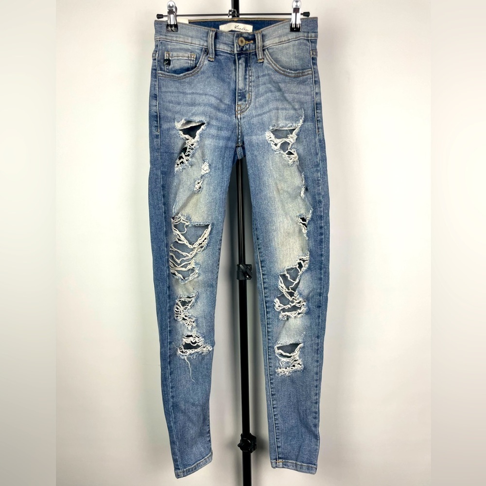 Kancan Light Blue Distressed Destroyed KC11004 Skinny‎ Jeans